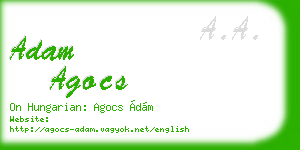 adam agocs business card